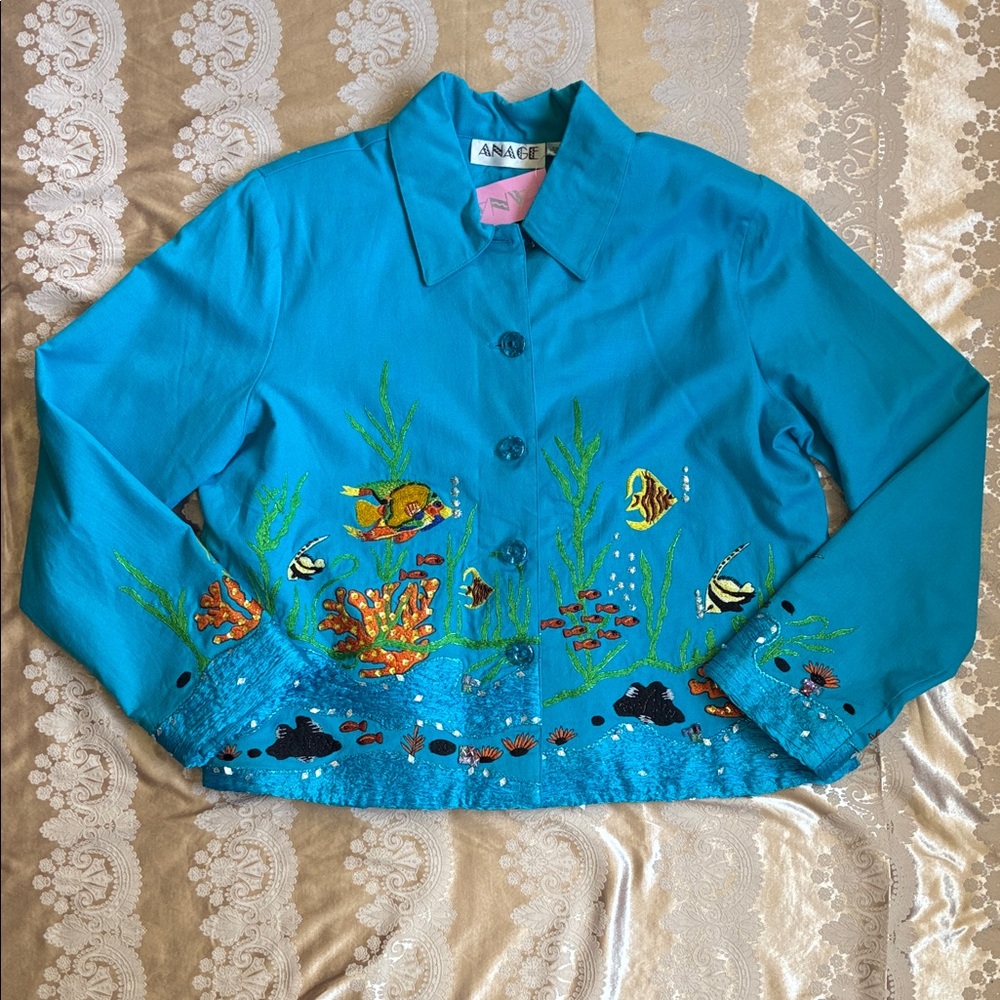Anage Blue Embroidered Jacket
